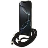 Guess 4G Big Logo Cord Stap Crossbody Case for iPhone 17 Pro Max - Black