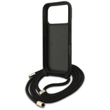 Guess 4G Big Logo Cord Stap Crossbody Case for iPhone 17 Pro Max - Black