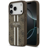 Guess 4G Printed Stripes MagSafe case til iPhone 17 Pro - brun