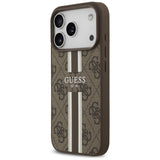 Guess 4G Printed Stripes MagSafe case til iPhone 17 Pro - brun