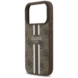 Guess 4G Printed Stripes MagSafe case til iPhone 17 Pro - brun