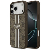 Guess 4G Printed Stripes MagSafe case til iPhone 17 Pro Max - brun