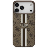 Guess 4G Printed Stripes MagSafe case til iPhone 17 Pro Max - brun