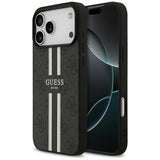 Guess 4G Printed Stripes MagSafe case til iPhone 17 Pro Max - sort