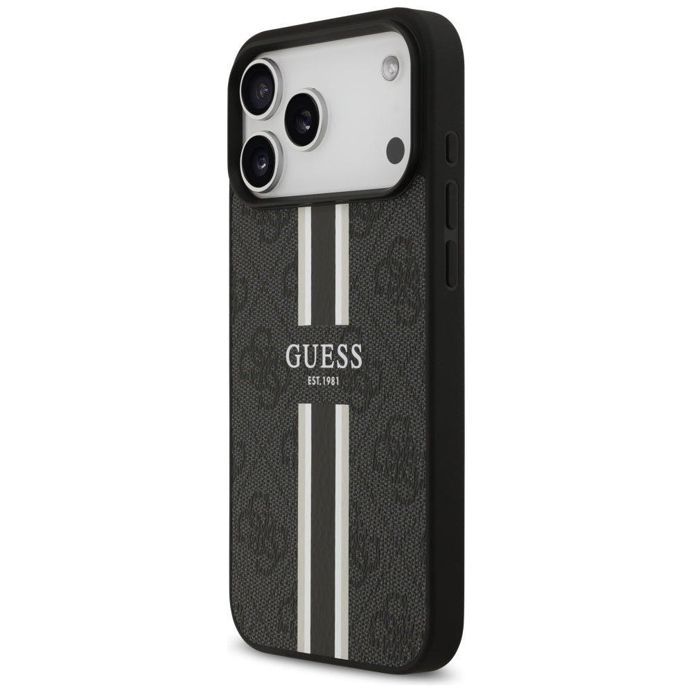 Guess 4G Printed Stripes MagSafe case til iPhone 17 Pro Max - sort