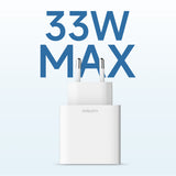 Cuktech A19 30W USB-A + USB-C Wall Charger - White