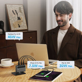 Cuktech CUKAD1003EUG GaN 100W Wall Charger 2 x USB-C 1 x USB-A with USB-C Cable - Gray