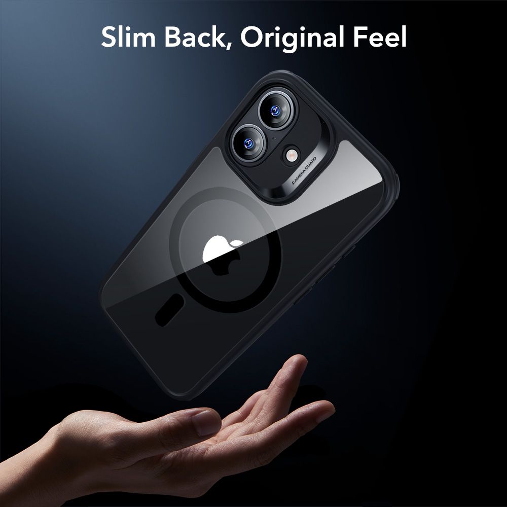 ESR Classic Hybrid MagSafe + tempereret glas sæt til iPhone 17 - Clear Black