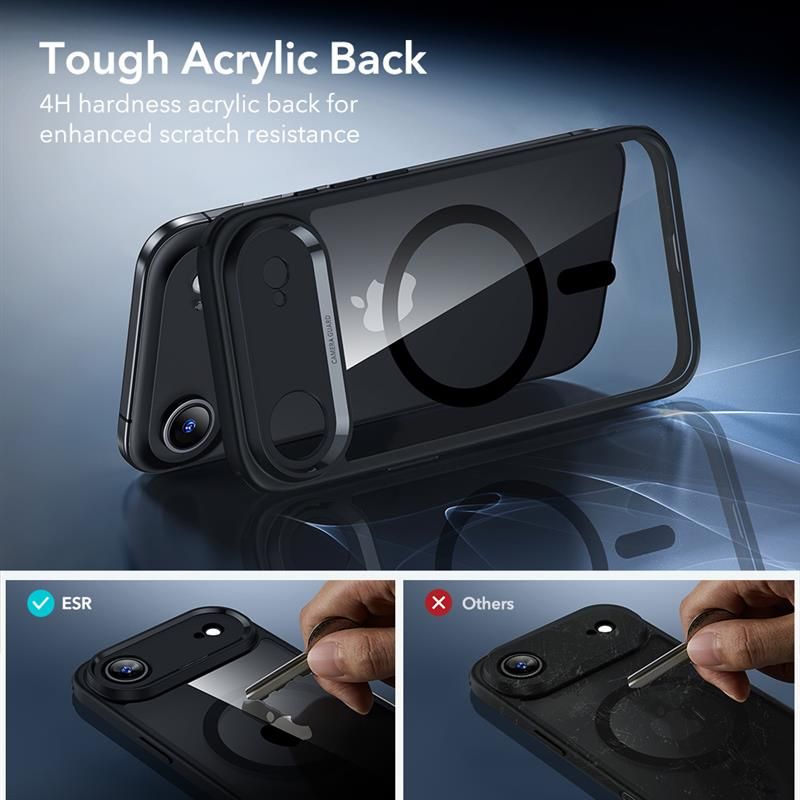 ESR Classic Hybrid MagSafe + tempereret glas sæt til iPhone 17 Air - Clear Black