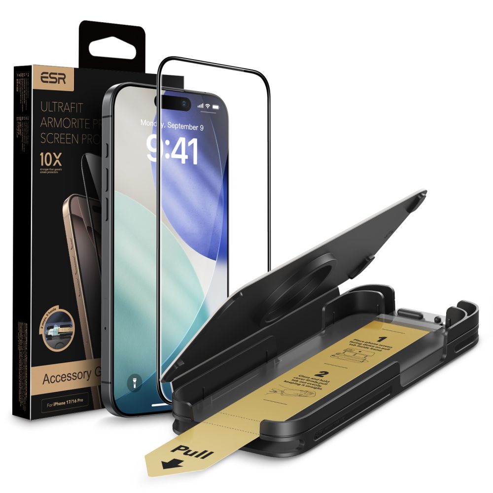 ESR UltraFit Armorite Pro hærdet glas til iPhone 16 Pro / 17 - gennemsigtigt