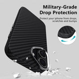 Tech-Protect Ion Carbon MagSafe-hylster til iPhone 17 - sort og sølv