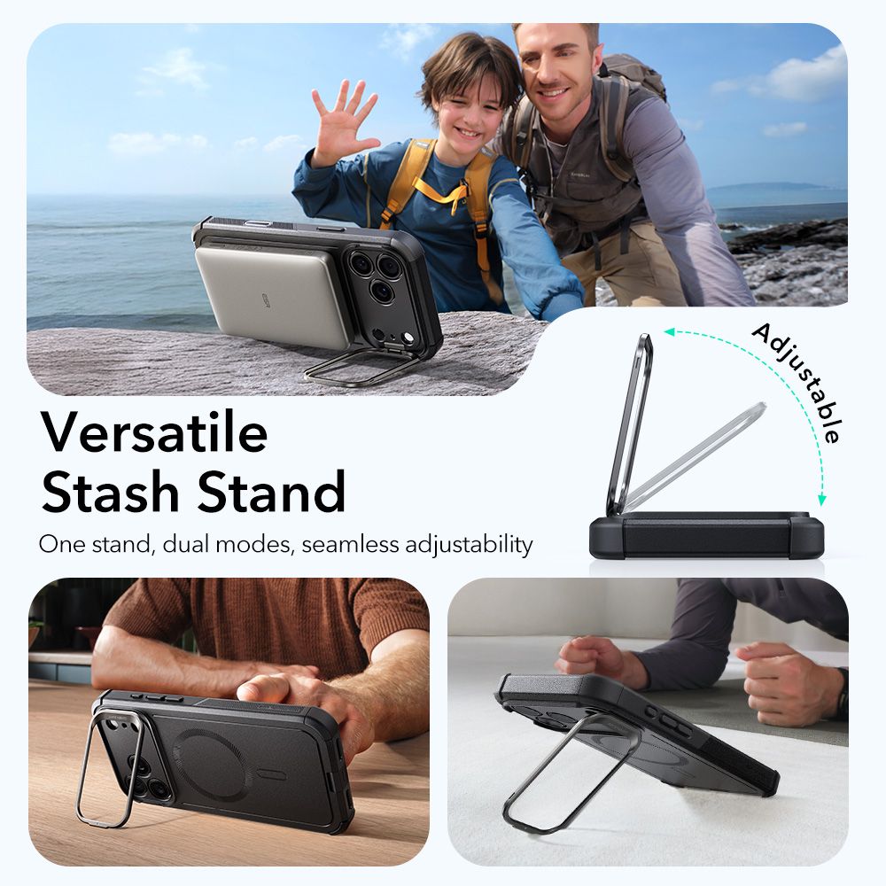 ESR Cyber Kickstand MagSafe Case til iPhone 17 Pro Max - sort