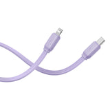 Baseus Qpow2 20000mAh 22.5W Powerbank med Dual Cable med Digital Display + Baseus Simple USB-C 3A Cable 0.3m (hvid) - Purple