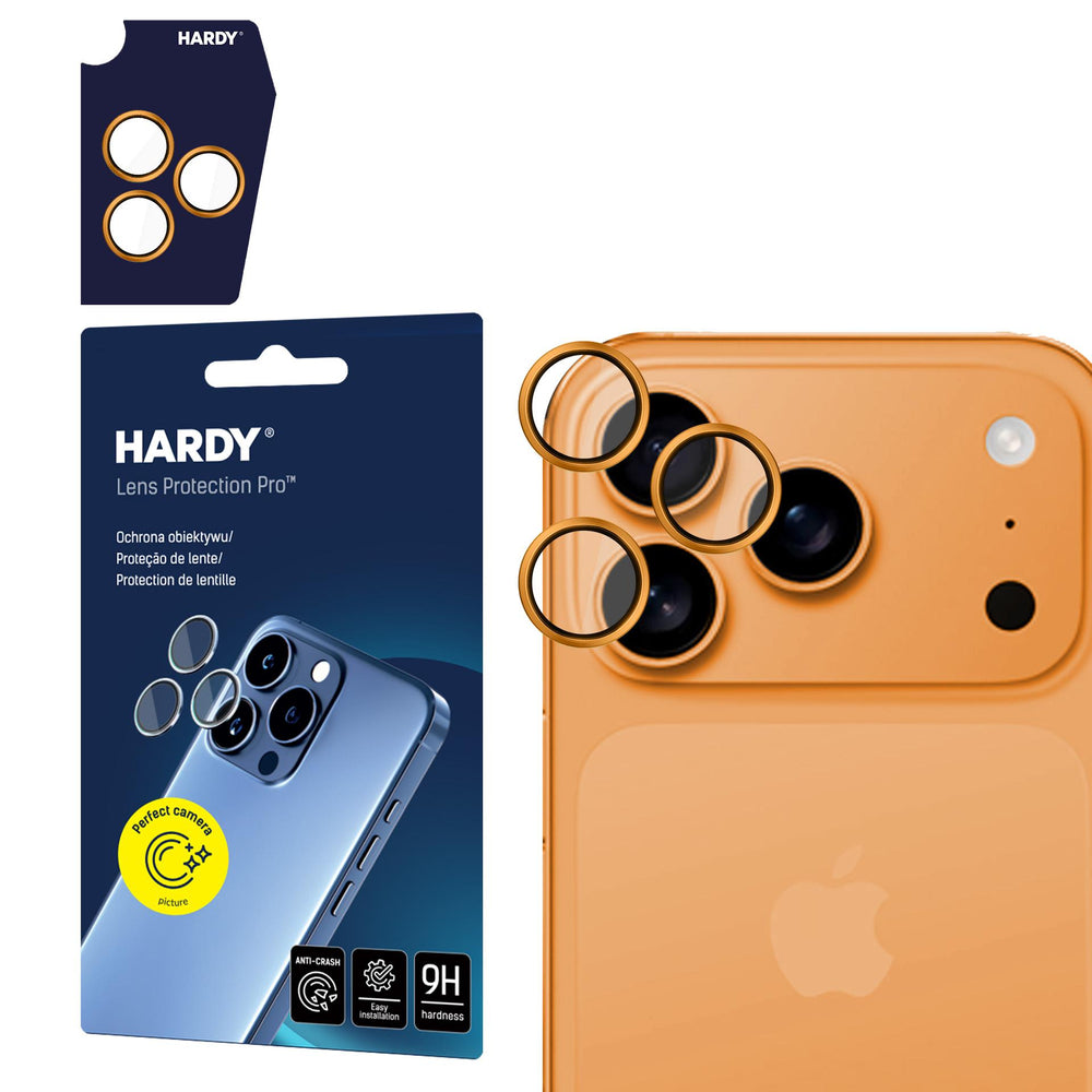 3mk HARDY Lens Protection Pro lens glass for iPhone 17 Pro / 17 Pro Max - orange