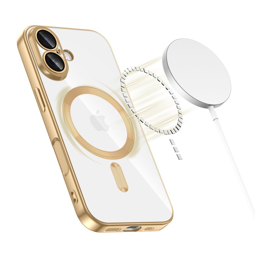 Tech-Protect MagFlex MagSafe Case til iPhone 17 - gennemsigtigt guld