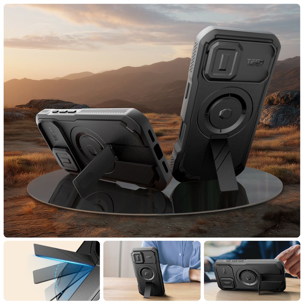 Tech-Protect Kevlar MagSafe-hylster til iPhone 17 - sort