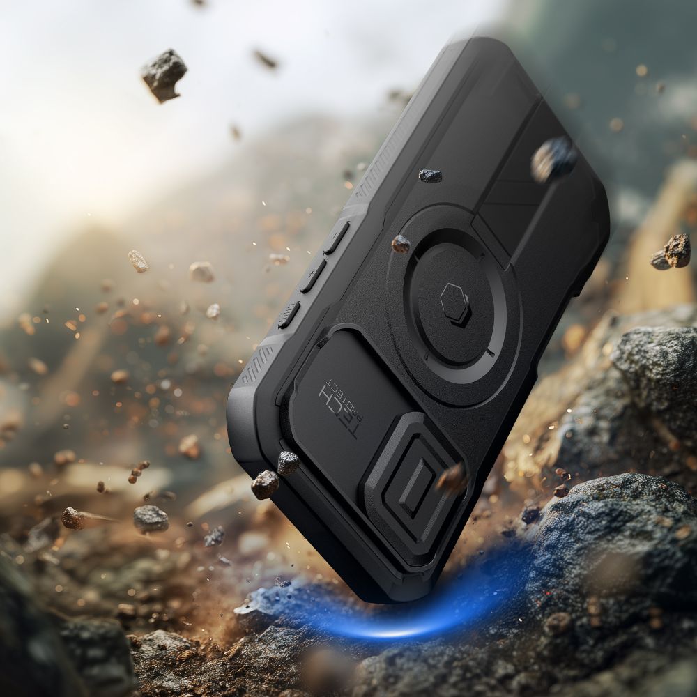 Tech-Protect Kevlar MagSafe-hylster til iPhone 17 - sort