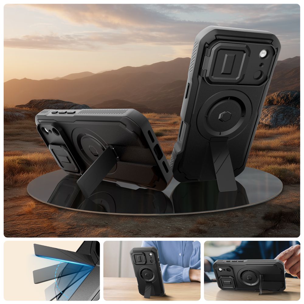 Tech-Protect Kevlar MagSafe Case til iPhone 17 Pro Max - sort