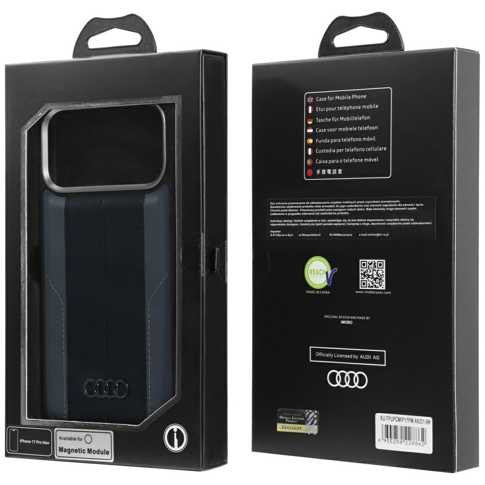 Audi A6 syntetisk læder MagSafe Case til iPhone 17 Pro Max - sort
