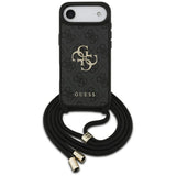 Guess 4G Big Logo Cord Stap Crossbody Case til iPhone Air - sort