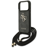 Guess 4G Big Logo Cord Stap Crossbody Case til iPhone 17 Pro - sort
