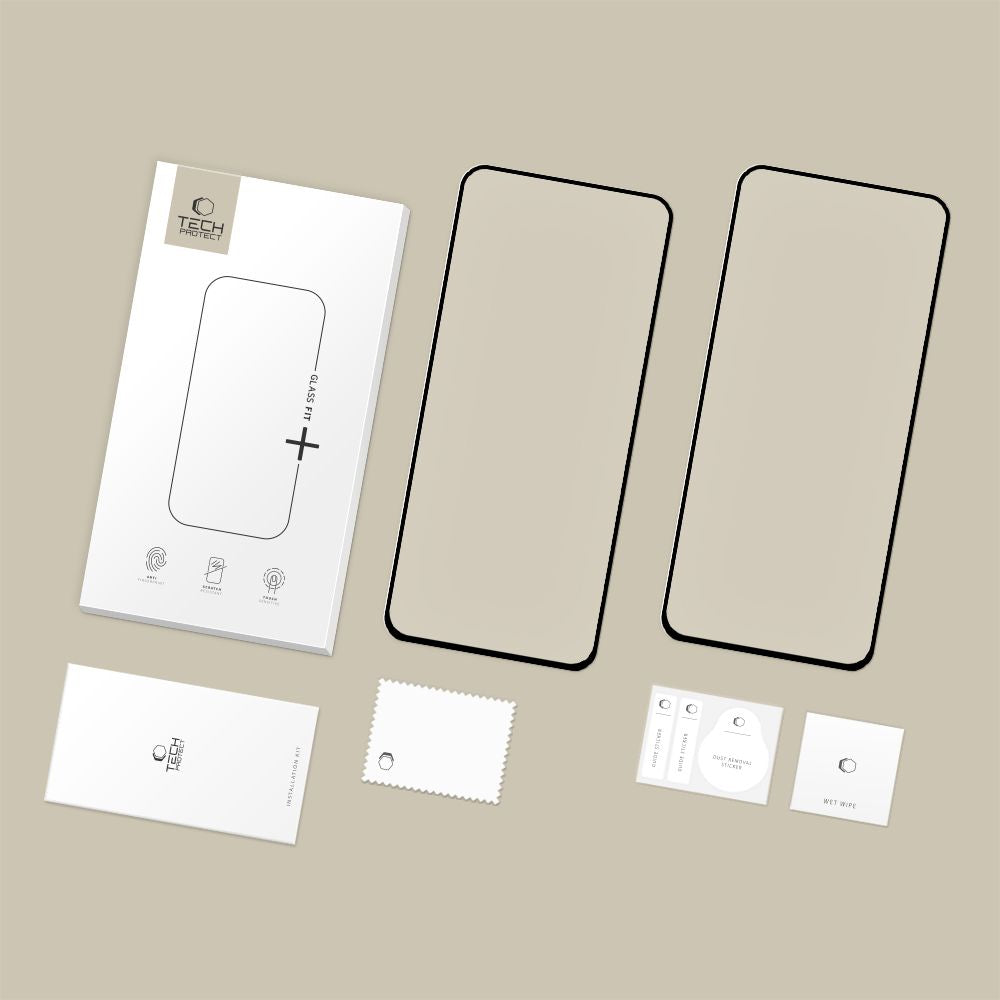 Tech-Protect Glass Fit+ 2-pakke hærdet glas til Samsung Galaxy S25 FE - sort