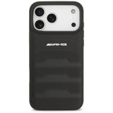 AMG læder med udhuggede linjer Logo Case til iPhone 17 Pro Max - sort