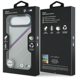 BMW M Tricolor Metal Logo MagSafe Case til iPhone 17 Air - Grå