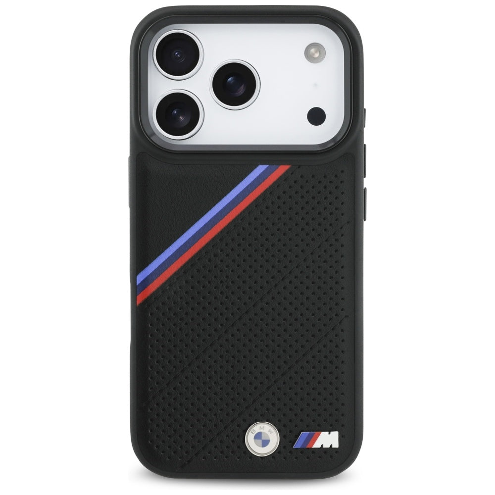 BMW M Tricolor Metal Logo MagSafe-cover til iPhone 17 Pro - Sort