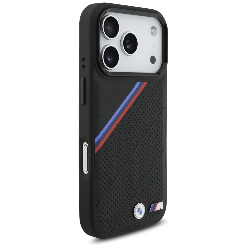 BMW M Tricolor Metal Logo MagSafe-cover til iPhone 17 Pro - Sort