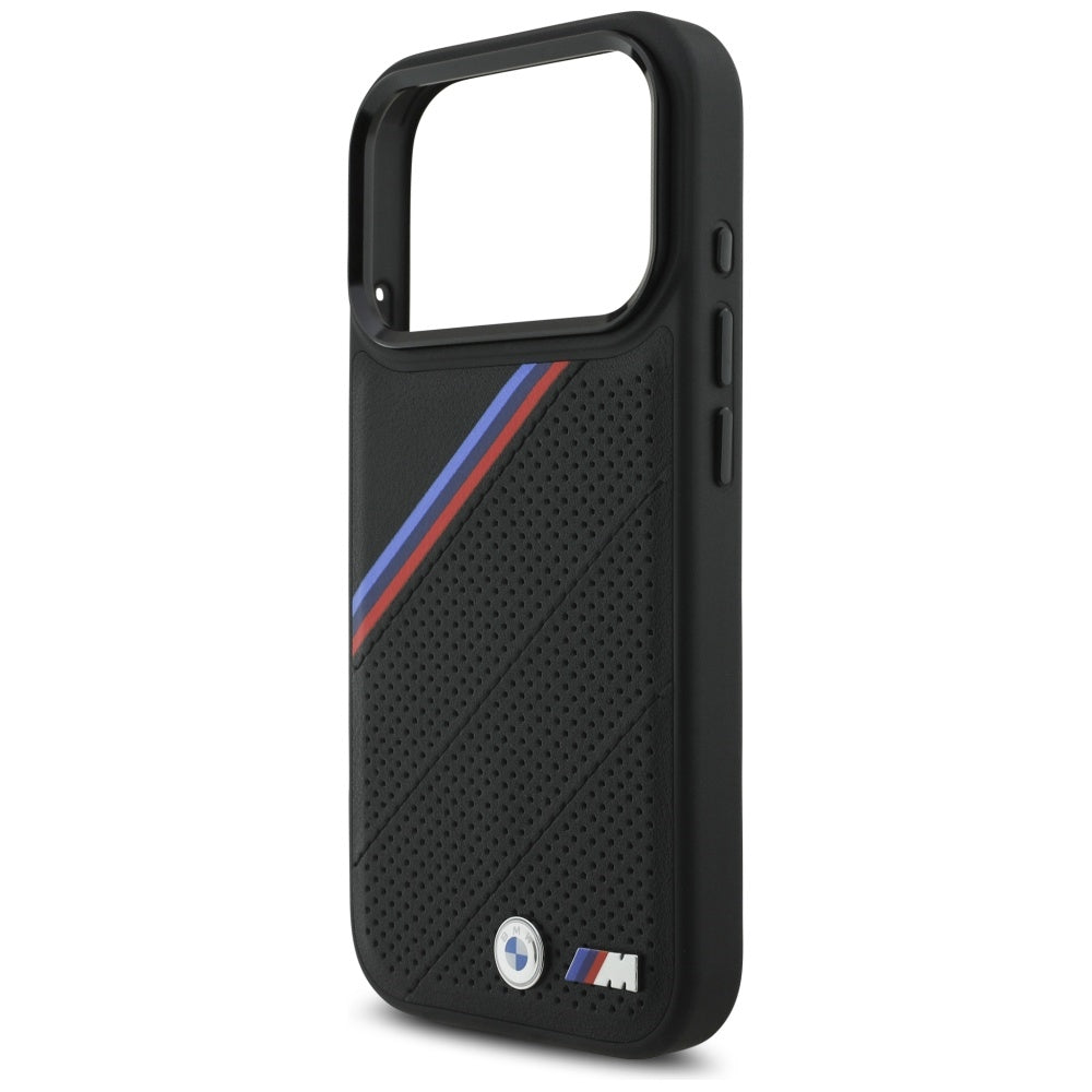 BMW M Tricolor Metal Logo MagSafe-cover til iPhone 17 Pro - Sort