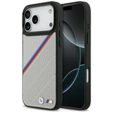 BMW M Tricolor Metal Logo MagSafe Case til iPhone 17 Pro Max - Grå