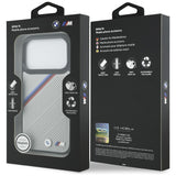 BMW M Tricolor Metal Logo MagSafe Case til iPhone 17 Pro - Grå