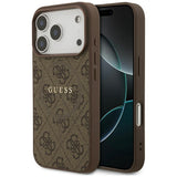 Guess 4G Ring Classic Logo MagSafe Case til iPhone 17 Pro - Brunt