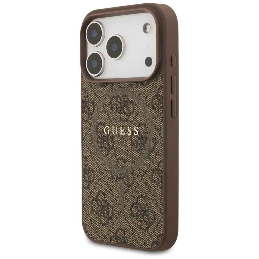 Guess 4G Ring Classic Logo MagSafe Case til iPhone 17 Pro - Brunt