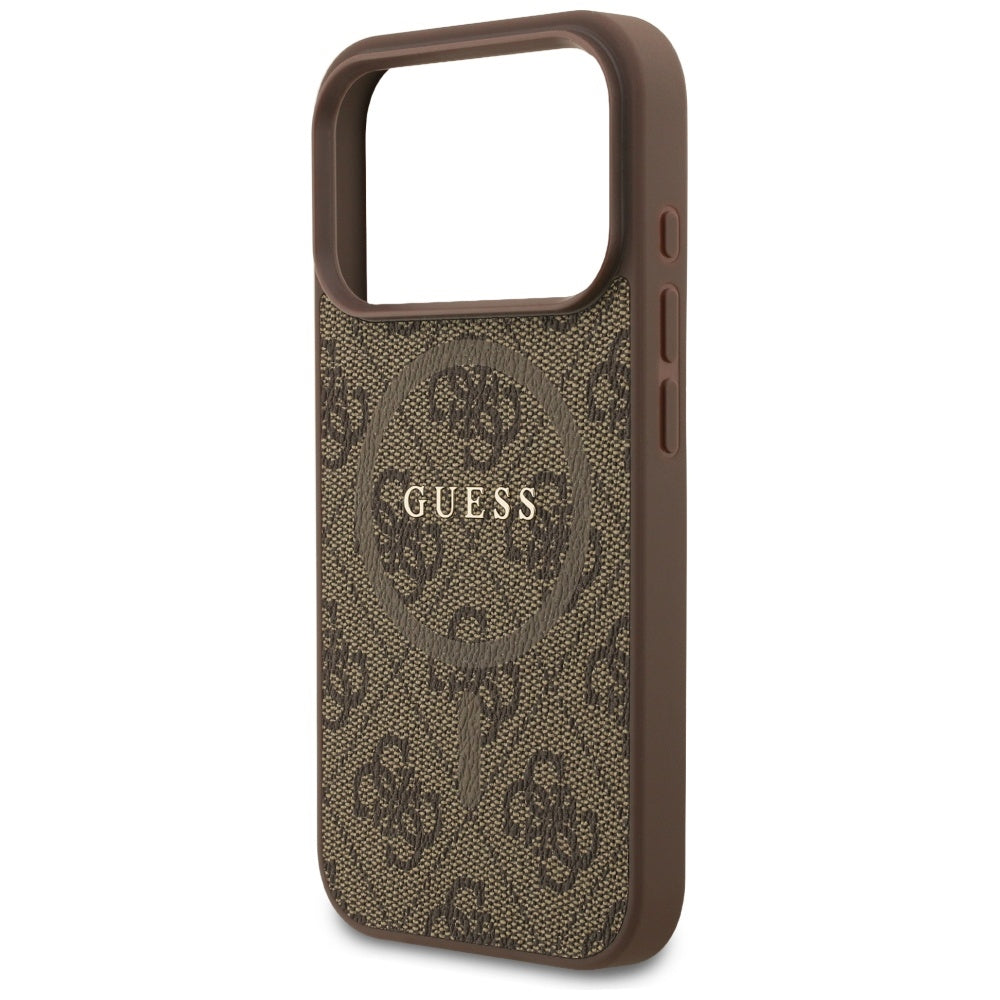 Guess 4G Ring Classic Logo MagSafe Case til iPhone 17 Pro - Brunt