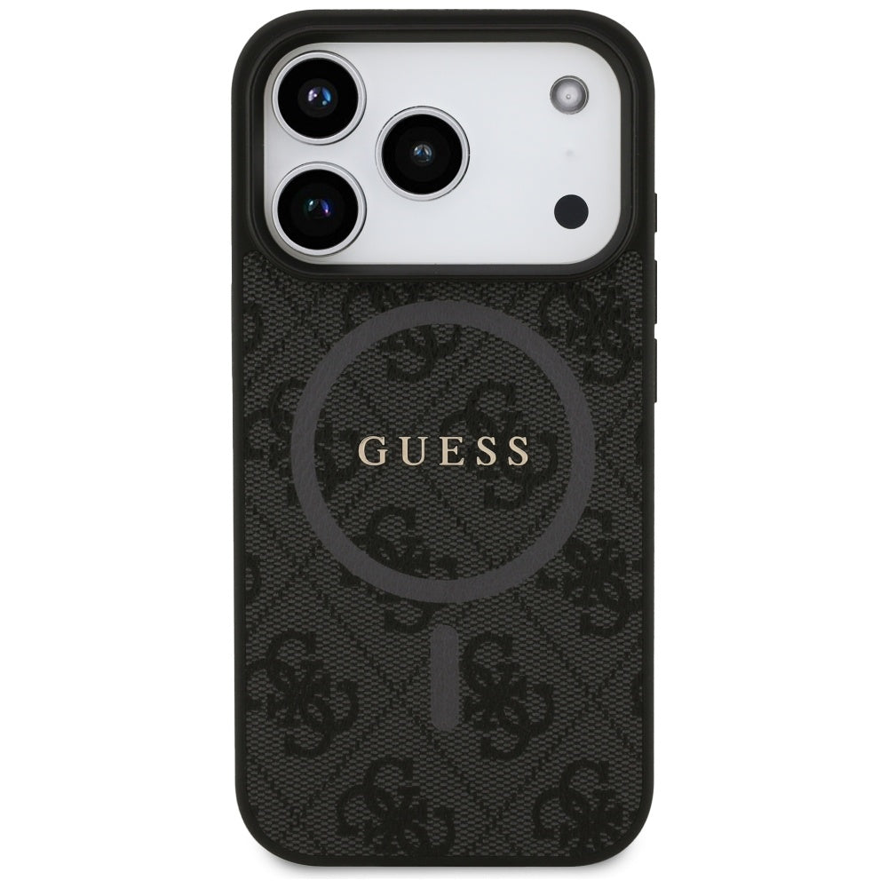 Guess 4G Ring Classic Logo MagSafe-hylster til iPhone 17 Pro - sort
