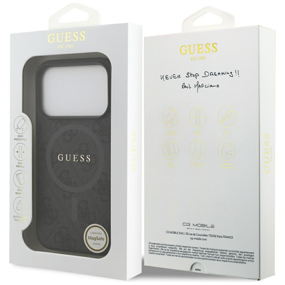 Guess 4G Ring Classic Logo MagSafe-hylster til iPhone 17 Pro - sort