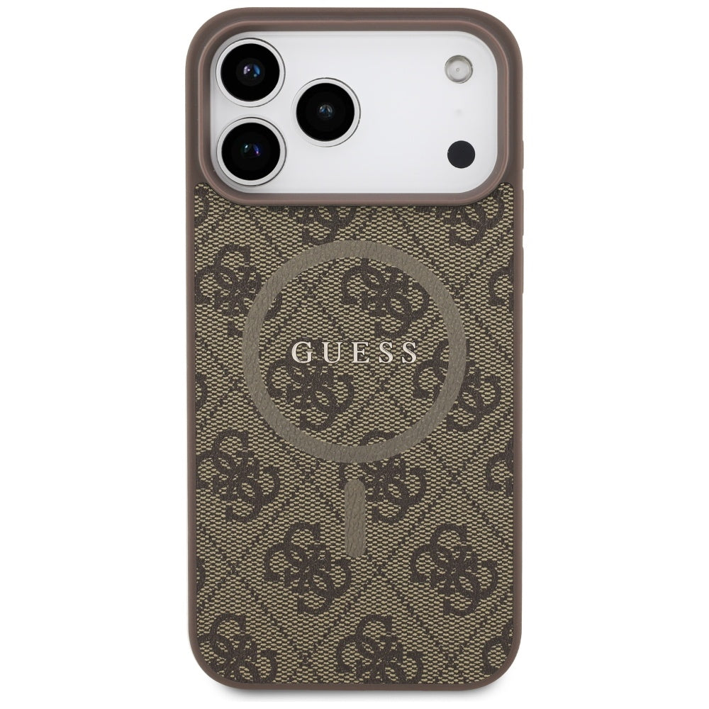 Guess 4G Ring Classic Logo MagSafe Case til iPhone 17 Pro Max - Brunt