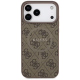 Guess 4G Ring Classic Logo MagSafe Case til iPhone 17 Pro Max - Brunt