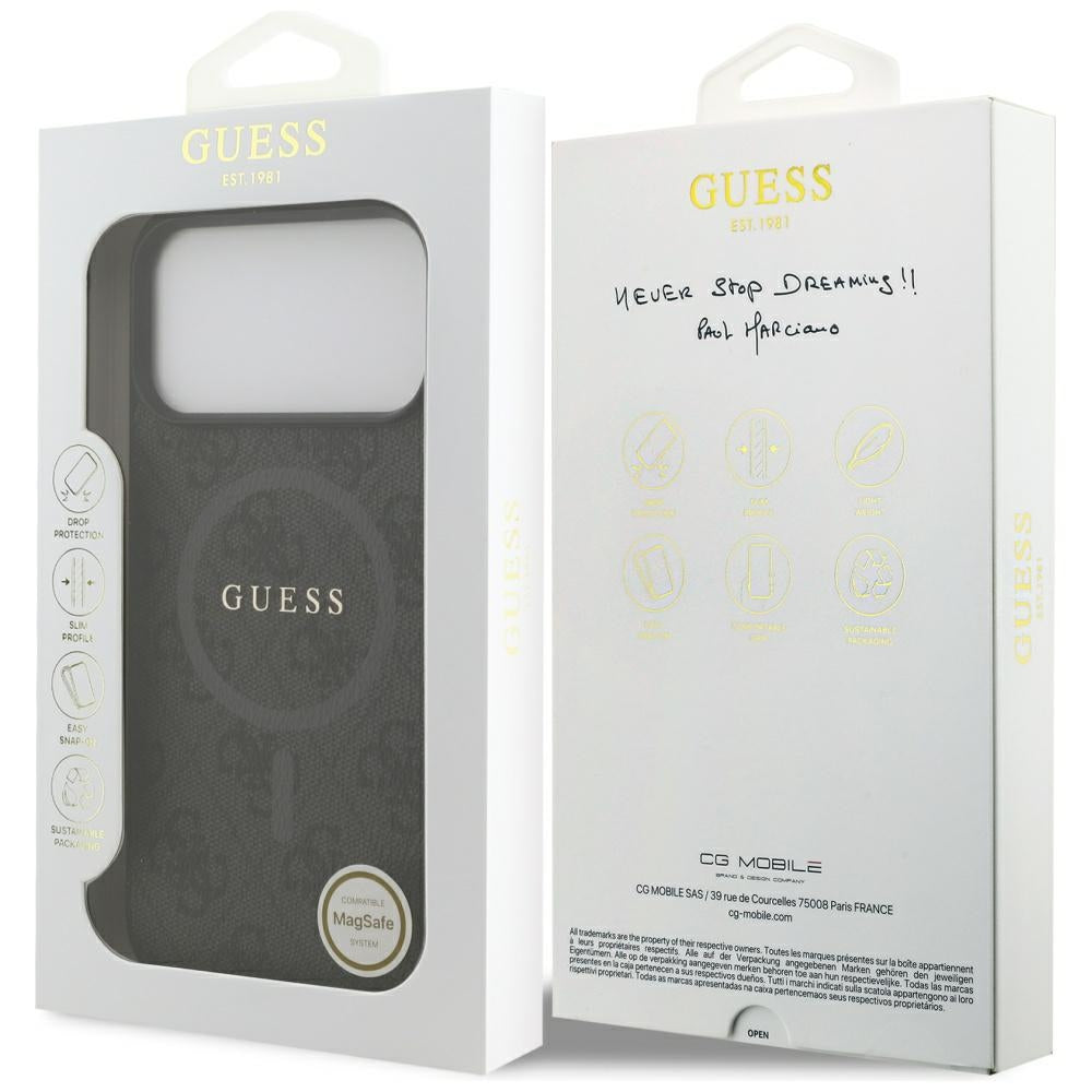 Guess 4G Ring Classic Logo MagSafe-hylster til iPhone 17 Pro Max - sort