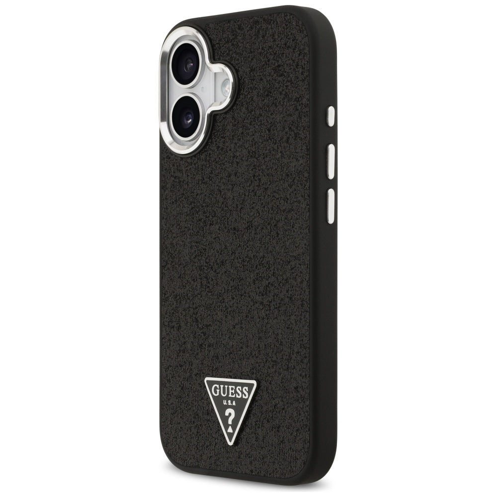 Guess Glitter Triangle Logo MagSafe Case til iPhone 17 - sort