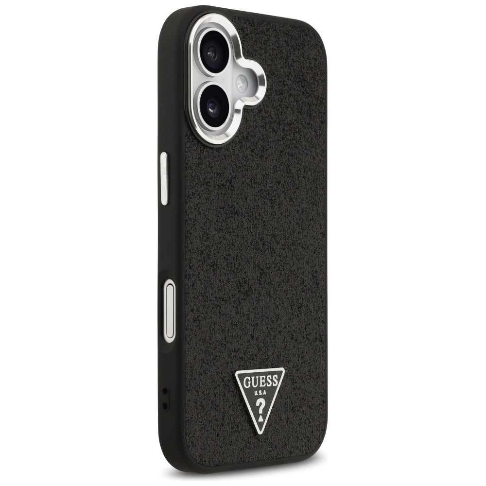 Guess Glitter Triangle Logo MagSafe Case til iPhone 17 - sort