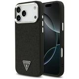 Guess Glitter Triangle Logo MagSafe Case til iPhone 17 Pro Max - sort