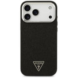 Guess Glitter Triangle Logo MagSafe Case til iPhone 17 Pro Max - sort