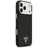 Guess Glitter Triangle Logo MagSafe Case til iPhone 17 Pro Max - sort