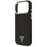 Guess Glitter Triangle Logo MagSafe Case til iPhone 17 Pro Max - sort
