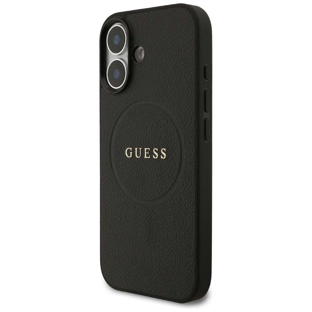 Guess Grained Ring MagSafe-fodral til iPhone 17 - sort