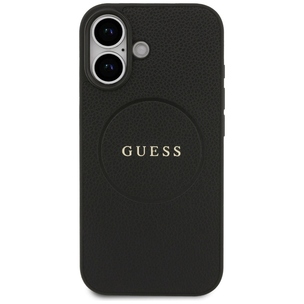 Guess Grained Ring MagSafe-fodral til iPhone 17 - sort