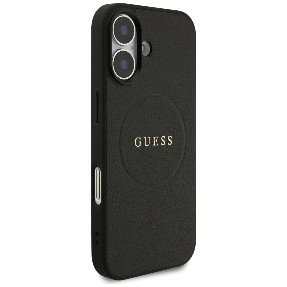 Guess Grained Ring MagSafe-fodral til iPhone 17 - sort